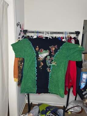 Vintage 90s Rainforest Cafe Orlando Tree Frog Tie Dye T-Shirt 2XL